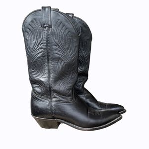 Black Western Cowboy Boots Size 7 Women Code West